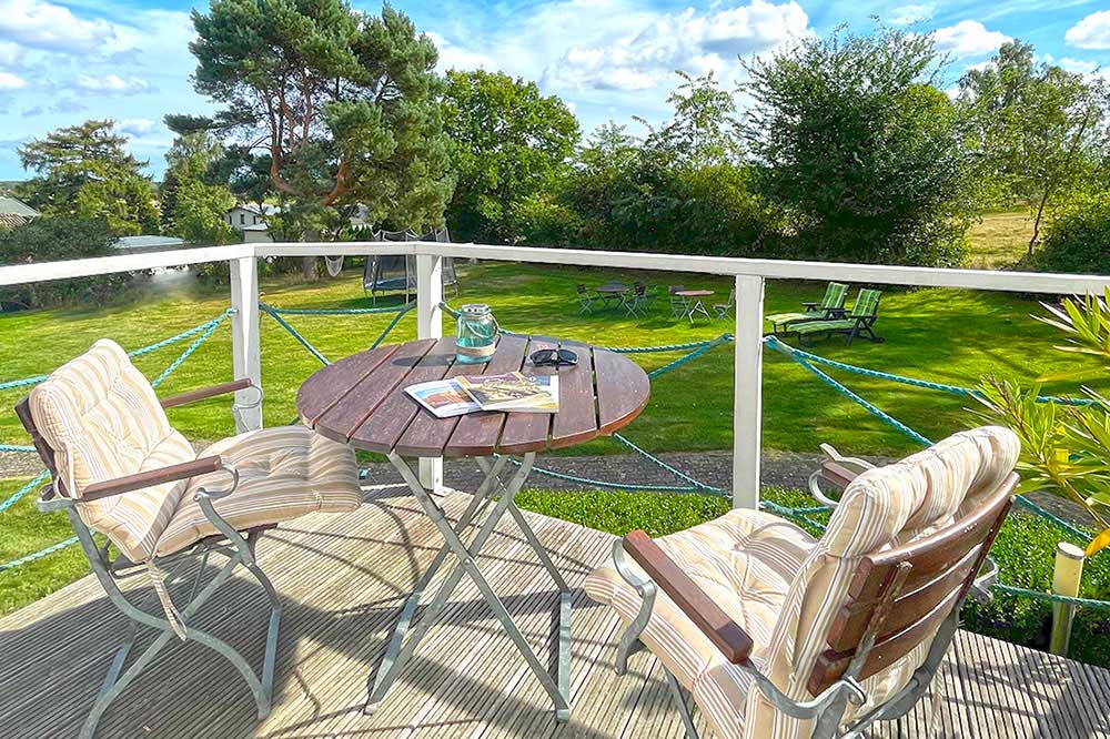 Terrasse der Ferienwohnung Dat witte Hus am Selliner See